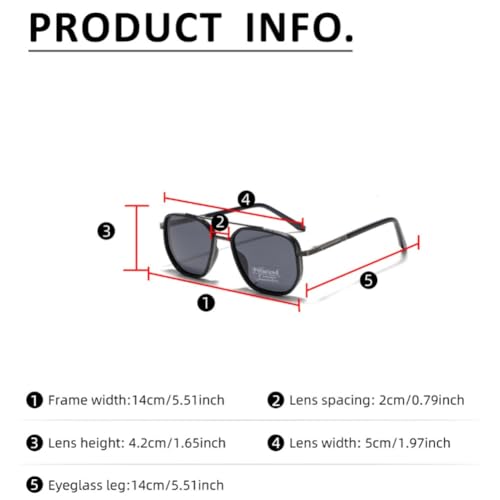 Zen Zest Sunglasses,Double Bridge Polarized Geometric Sunglasses for Women Men Travel Use,Metal Square Frames4