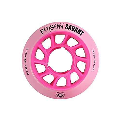 Bundle - 3 Items - Atom Poison Savant, Bionic Super Stopper, and Reds Bearings Hybrid Roller Skating Package - Black