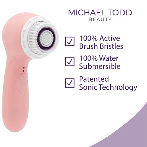 Michael Todd Beauty – Soniclear Petite – Facial Cleansing Brush System – 3-Speed Powered Exfoliating Face Brush #TOP2
