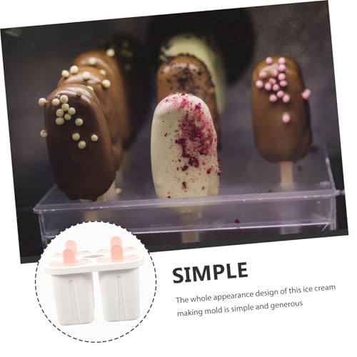 Molde para paletas de hielo de silicona con tapa colorida miniatura 3