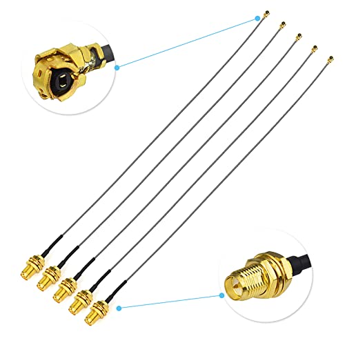 Superbat U.FL to RP-SMA Pigtail 12inch RP SMA Female to UFL/IPEX Cable for Wireless Routers Mini PCIe Cards Network PCI WiFi External Antenna Mod Tmobile Gateway 5-Pack