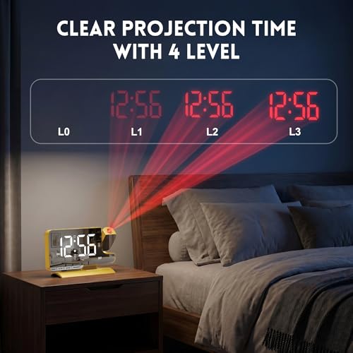Projection Clock,Alarm Clocks for Bedrooms,Digital Bedside Clock - Image 3
