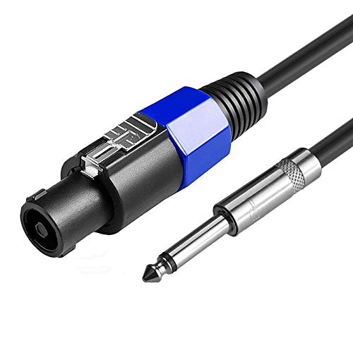 Confezione da 2 cavi da 50 Ft Speakon a 1/4 pollici per altoparlante da 12 Gauge AWG, di collegamento audio da 6,35 mm, per DJ/PA