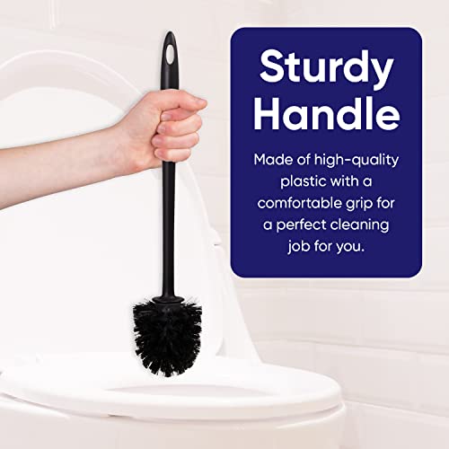 Image of Toilet Brush Cleaner and Holder Black Toilet Bowl Cleaner Brush with Scrubbing Wand, Brush and Storage Caddy for Easy Bathroom Cleaning