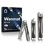 Wanmat Juego de cortaúñas, cortaúñas de acero inoxidable extra afilado para uñas y uñas de los pies, cortaúñas...