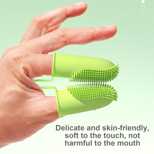 Besreey Escova de dentes para cães,Escova de dedo para cães,Escova de dedo para limpeza de dentes |