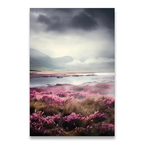 Impression sur toile triptyque roses rouges et nuages blancs décoration murale - 2