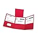 Pendaflex Oxford Tri-Fold Pocket Folders, Letter Size, Red, Interior Business Card Holder, 20 Per Box (59811) 2