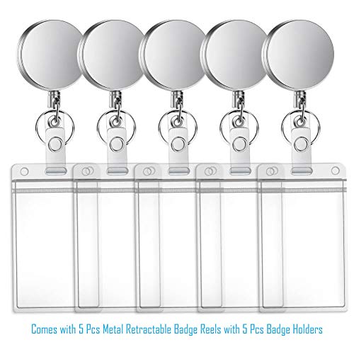 Selizo BH-020 5 Packs Metal Retractable Badge Reels thumb #1