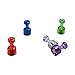Officemate Push Pin Magnets, Assorted Translucent, 3/4" X 3/8", 10 Per Pack, Case of 2 Packs