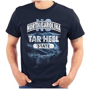 North Carolina Tar Heel State Tourism Graphic T Shirt Men or Women Navy