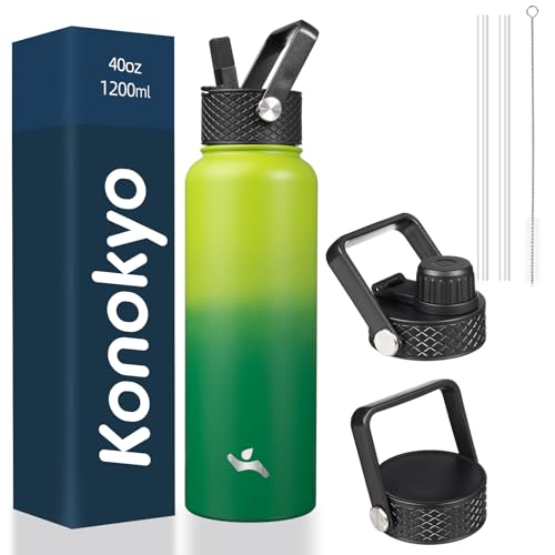 Image of Konokyo 40 oz Insulated Stainless Steel Water Bottle with Straw Lid