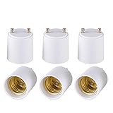 Onite 6 PCS GU24 to E26 E27 Adapter for LED Bulb, Converts your Pin Base Fixture to Standard Screw-in Lamp Socket