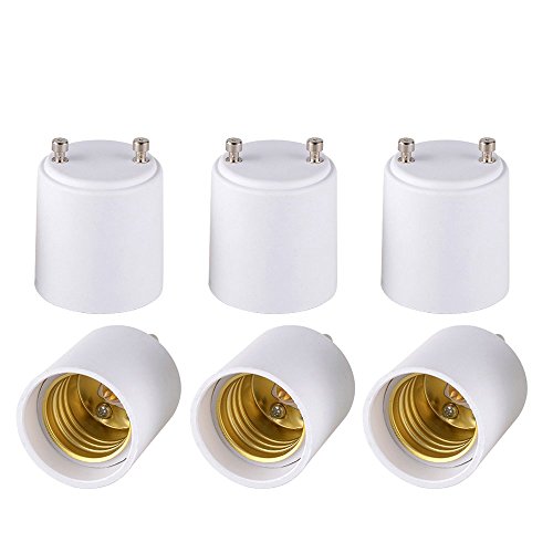 Onite 6 PCS GU24 to E26 E27 Adapter for LED Bulb, Converts your Pin Base Fixture to Standard Screw-in Lamp Socket