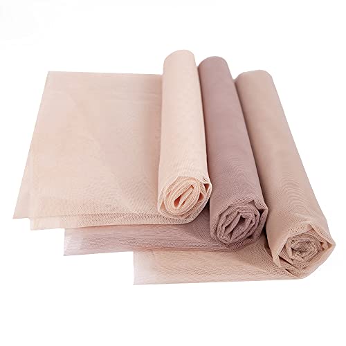 1/4 Yard Swiss Lace Wig Lace Transparent Swiss Lace for Making Wig Transparent Mesh Lace for Wig Making Lace Mesh for Lace Closures Swiss Lace Net for Doll Wig Repair (Transparent Beige)