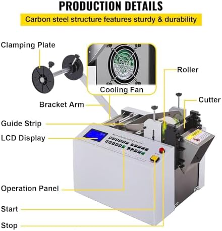 Automatic Heat Shrink Tube Cutting Machine - Micro-Computer Controlled, Adjustable Batch Pause, Ideal for Plastic Tubes, Small Wires & Sheets, 110V, Efficient & Precise Cutting
