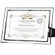 Houstimi Silber A4 Bilderrahmen Zertifikat Rahmen 21x29,7cm Dokumentenrahmen aus Glas Diplom Graduierung Posterrahmen Foto Display Stand für Tischplatte