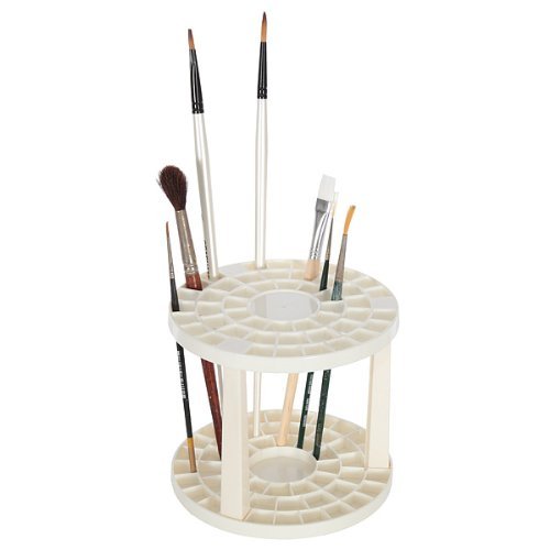 Porte Pinceaux Artina - 49 Compartiments - Organisation Crayons Et Accessoires - Gain De Place - Crème