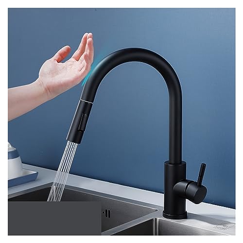 Robinet de cuisine à capteur chaud et froid mitigeur intelligent noir - 2