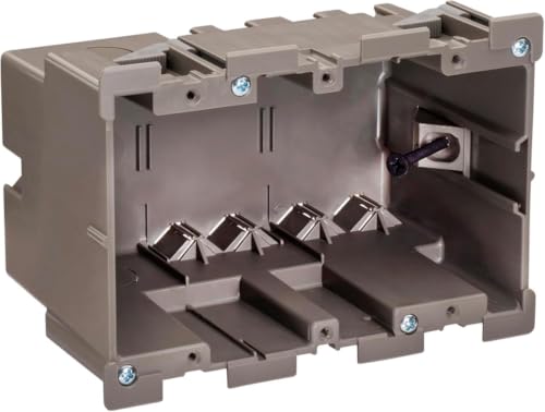 Image of SmarToggle Three Gang Retrofit Wall Box - Old Work Electrical Box for Stud or No-Stud Mount | 1-1 /2 inch Toggle Depth | Triple Device, Smart Switch, or Outlet PC Wall Box, 3-Pack