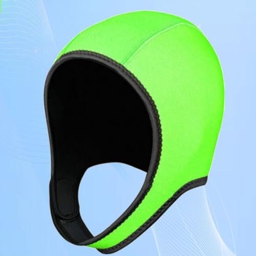 SM SunniMix Scuba Diving Hood Swimming Cap 3mm Neoprene Diving Wetsuit Hood Head Cover Dive Hood Swim Hat for Winter Snorkeling Swimming, Fluorescent Green