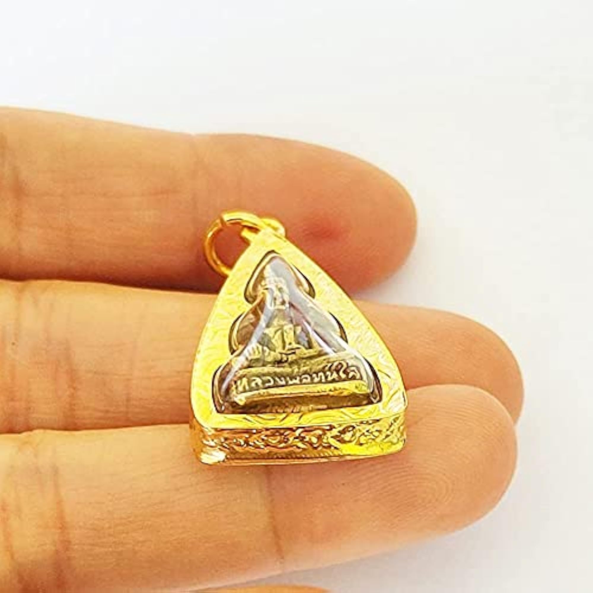Miracle Phra LP Tanjai Buddha Gold Pendant Amulet for Protection