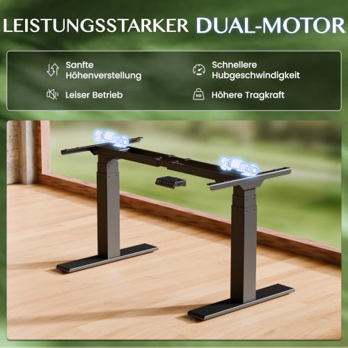 FLEXISPOT Höhenverstellbarer Schreibtisch Gestell, elektrisch mit 2 Motoren – Ansicht 3