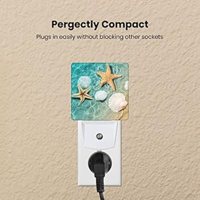Seashell Starfish Beach Seaside Night Light Plug in LED Lamp Acrylic Glass Decor Night Lights Plug into Wall with… 41yp+BeppfL. SS400