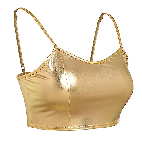 Womens Holographic Metallic Shiny Off Shoulder Crop Top Bustier Tube Top Blouse Rave Causal Strapless Basic Sexy Vest2