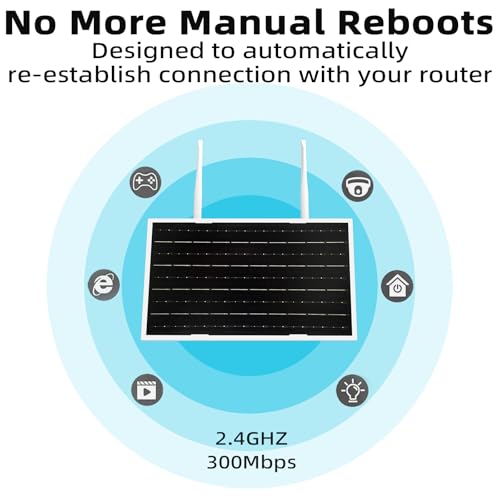 Image of Solar Powered Outdoor WiFi Extender, Coverage Up to 200 EET,Internet 2.4G WiFi Extender,Wireless Signal Booster WiFi Repeater 300Mbps,WiFi Amplifier,27000mAh Battery(35 * 25)