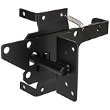 HTHOOOOOME Heavy Duty Self-Locking Gate Latch for Wooden Fence, Post Mount Automatic Gravity Lever Wood/PVC Fence Door Lock with Fasteners Hardware, for Outdoor Garden, Vinyl Fence, Black Finish