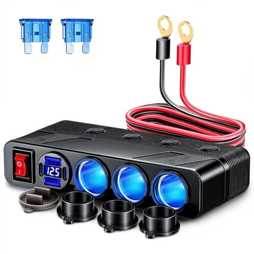 VAYALT 7-en-1 Prise Allume Cigare 12V-24V, 180W Multi Prise Charg...