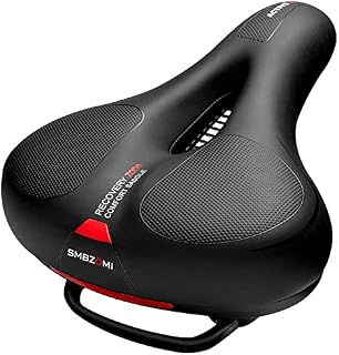 Comfortable Bicycle Seat, Bicycle Seat Cushion for Men Women with Memory Foam Padded, Waterproof Saddle Universal Fit for Stationary/ Peloton Spin Bikes /Exercise/Indoor/Mountain/Road/City Bikes