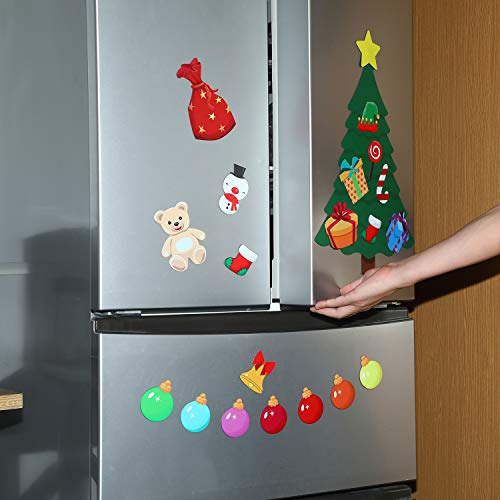 Juego de 21 imanes navideños en forma de árbol y estrella miniatura 7