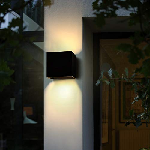 Outdoor Wall Lights Fixtures Wall Mount, Porch Light Dusk to Dawn LED Exterior Light fixtures, 6W Angle Waterproof Adjustment 4000K COB Aluminum Modern Wall Light for Doorway Indoor (2PCS)