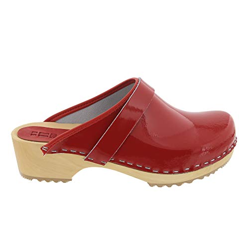 Image of Bjork Maja Wood Open Back Leather Clogs