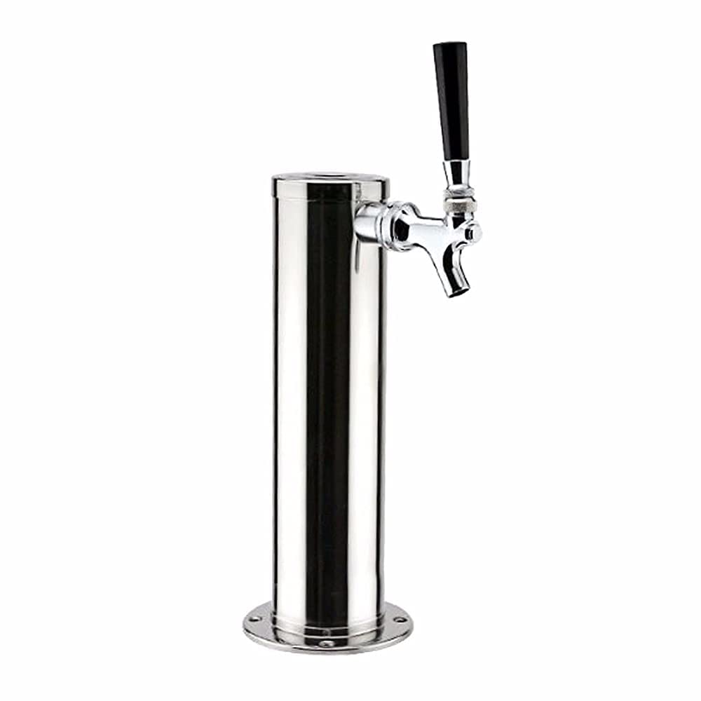 Columna de cerveza de acero inoxidable de una sola cabeza, dispensador de cerveza con grifo, portátil, columna de cerveza plateada, acero inoxidable, para bares, casas, hoteles, restaurantes