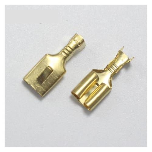 GHNQBAHID Lot de 50 cosses à en cuivre 6,3 mm, connecteur à Ressort Non isolé, borne Froide Femelle