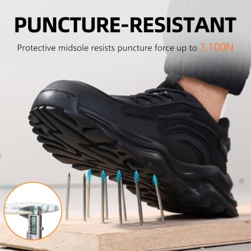 Image of Steel Toe Shoes for Men, Lightweight Safety Work Shoes