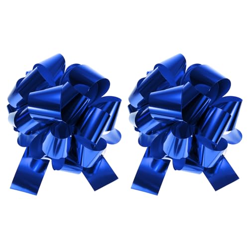 Lazos extra gigantes de 16" para envolver cestas de Navidad azul 2