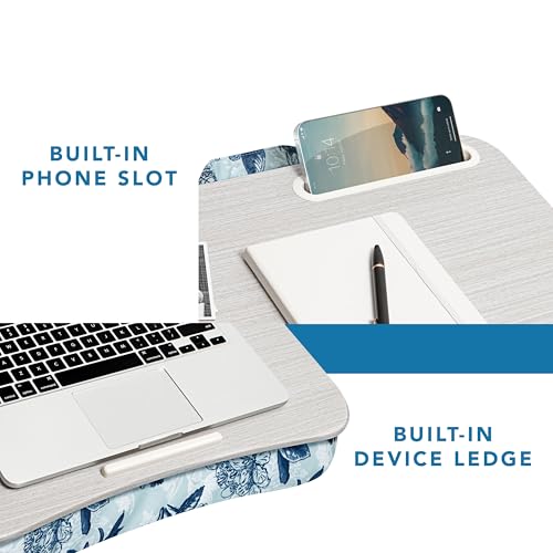 Image of LAPGEAR Designer Lap Desk - Blue Blossoms, 2-Pack with Storage Basket