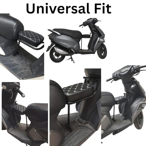 Image of AMB Scooty Activa Front Baby Seat | Foldable Kids Scooter Chair | Soft Cushion Comfort | Adjustable Secure Child Riding Seat | Durable Metal Frame Build | Universal Fit for All Scooters