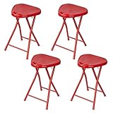 dar Living Folding Stool with Handle, Red (4-Pack)