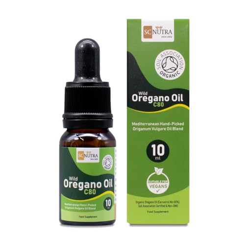 Huile d'origan 10ml - Huile d'origan sauvage biologique C80 certifiée par la Soil Association du Royaume-Uni - 80% carvacrol - Aucun additif - Vegan -...