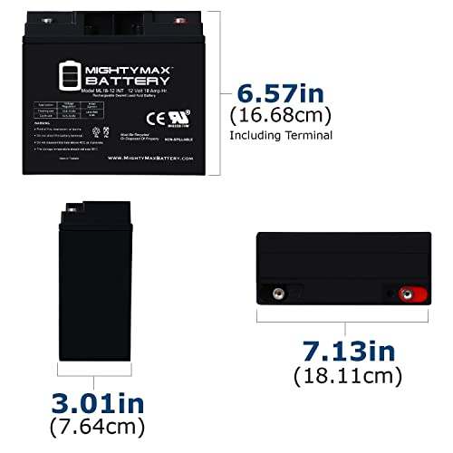 Mighty Max Battery 12V 18AH SLA INT Replacement Battery for Damaco D99, D90 Wheelchair - 2 Pack