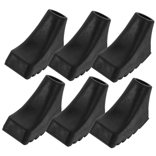 HEMOTON 6Pcs Non Slip Tips for Trekking Poles and Walking Sticks Skid Crutch Accessories Foot Covers for Enhanced Stability Hiking and Outdoor Adventures