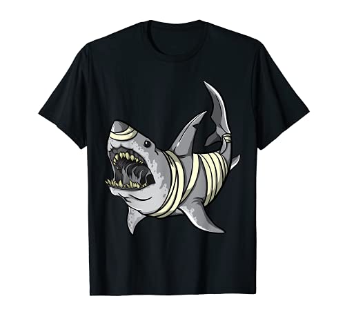 Mummia Shark Halloween Costume Shirt | Cool Great White Shark Maglietta