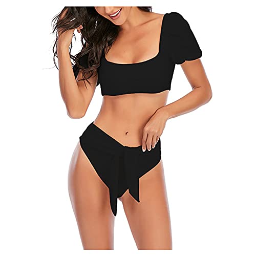 Smooto Tech Swimsuits Women Cheap Swimsuits for Women Plus Size Mod Swimsuits for Women Kids Competition Swimsuits 2021 Bikinis for Women (Black,L)