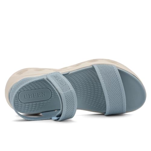 Image of UBFEN Womens Comfortable Walking Sandals with Cushioned Sole | Non-Slip Rocker Bottom, Arch Support, Adjustable Straps, Lightweight Water Sport Platform Summer