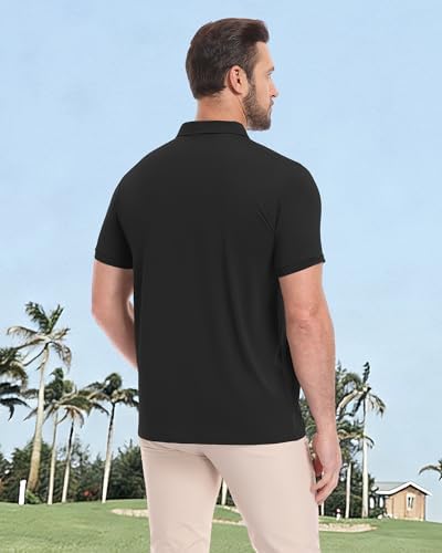 KUYIGO 3 Pack Mens Polo Shirts Quick Dry Moisture Wicking Golf Shirt,M - 5